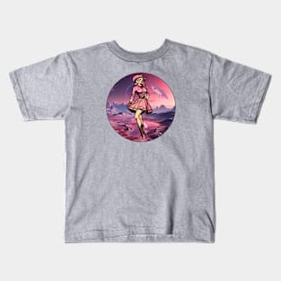 Vintage 50s Cosmic Cowgirl Kids T-Shirt